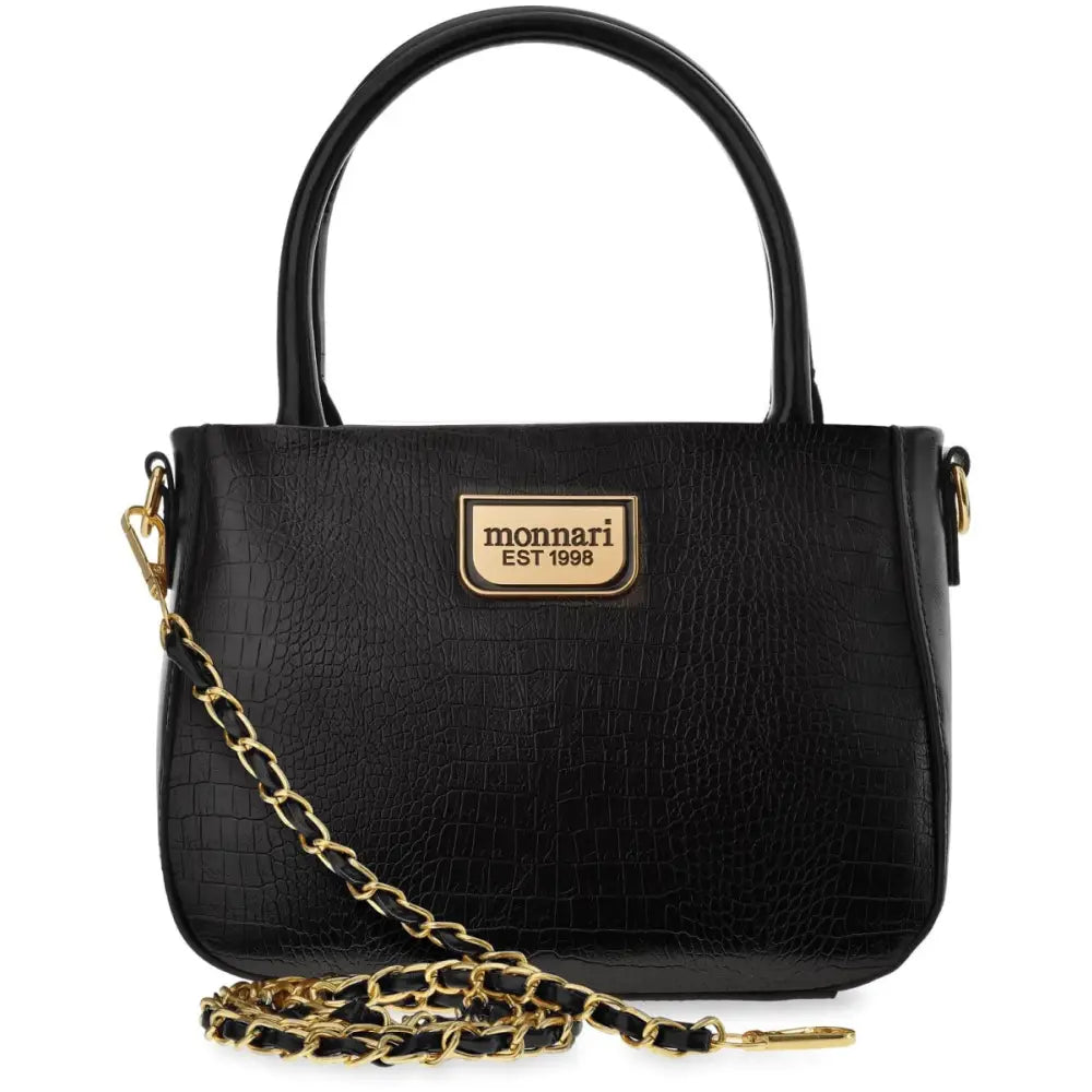 Dameveske Monnari Elegant Håndveske Klassisk Croco Skinn Svart