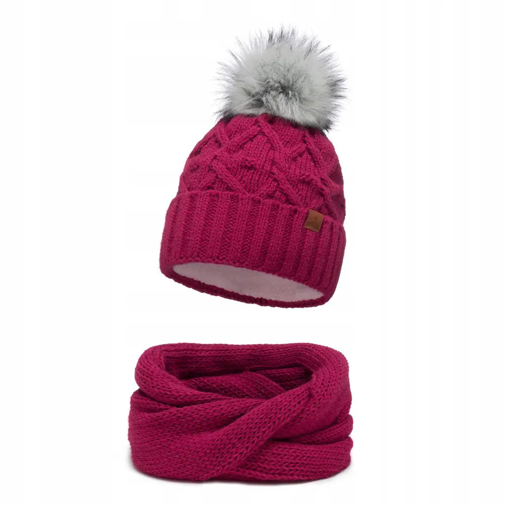 Damevinterlue med Dusk + Skjerf i Fuchsia