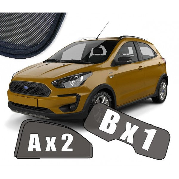 Sr solskjerm i akryl for Ford Ka+ / Ka III (2016-2020) med enkel montering og vindavviser