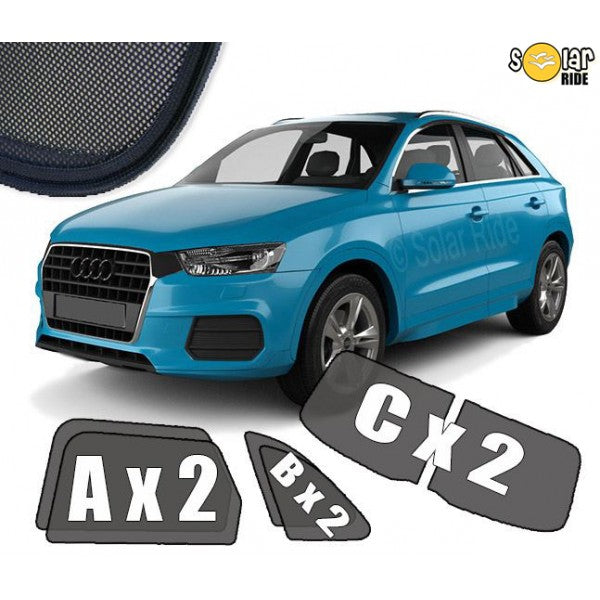Sr solskjerm i akryl til Audi Q3 / RS Q3 8U, vindavviser for bedre ventilasjon og regnbeskyttelse