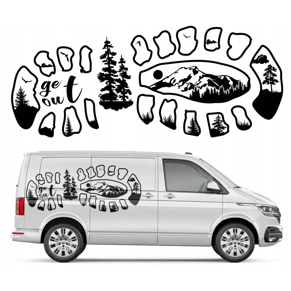 Dekal Mønster Bobil Fotavtrykk 92x226cm