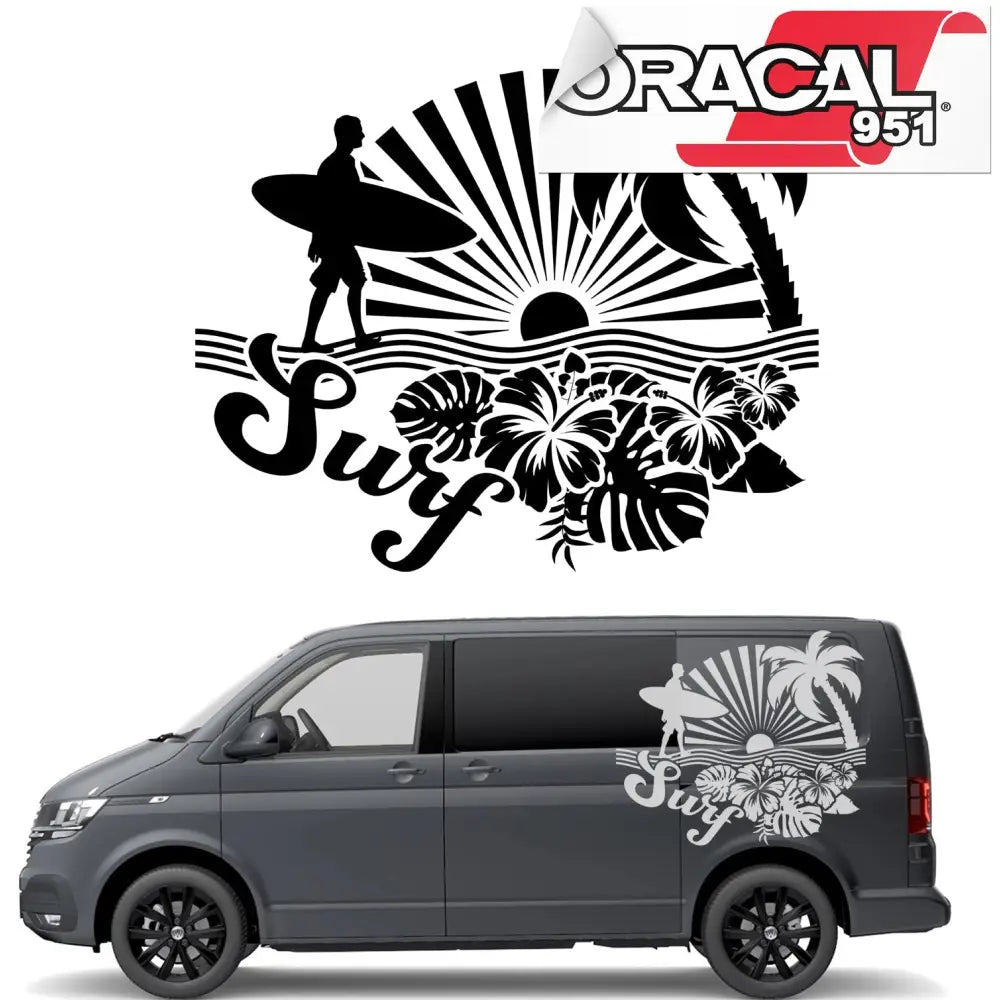 Dekal til Bobil Campingvogn Surfing 94x81cm 951