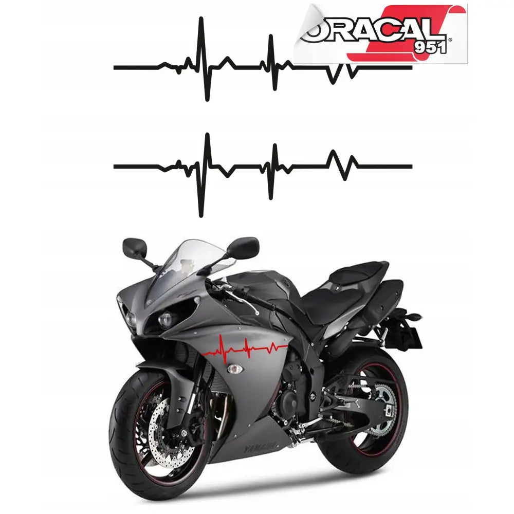 Dekalk til Motorsykkel Livslinje Puls 56x16 Cm