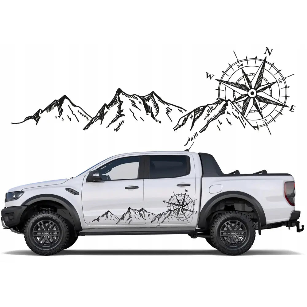 Dekalklistremerker for Bilsidedekor Fjellmønster 60x174cm