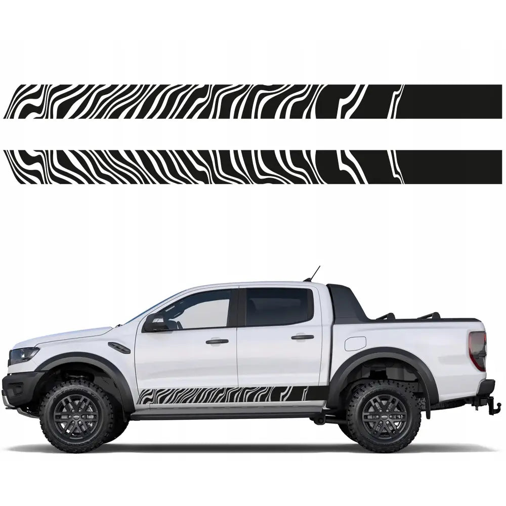 Dekalklistremerker til Bilside Sebrastriper 220x15 Cm 2 Stk