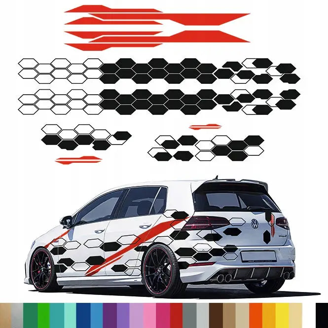Dekalkunst til Bil med Heksagon Honningkake Motiv 44cm x 19mb Mg