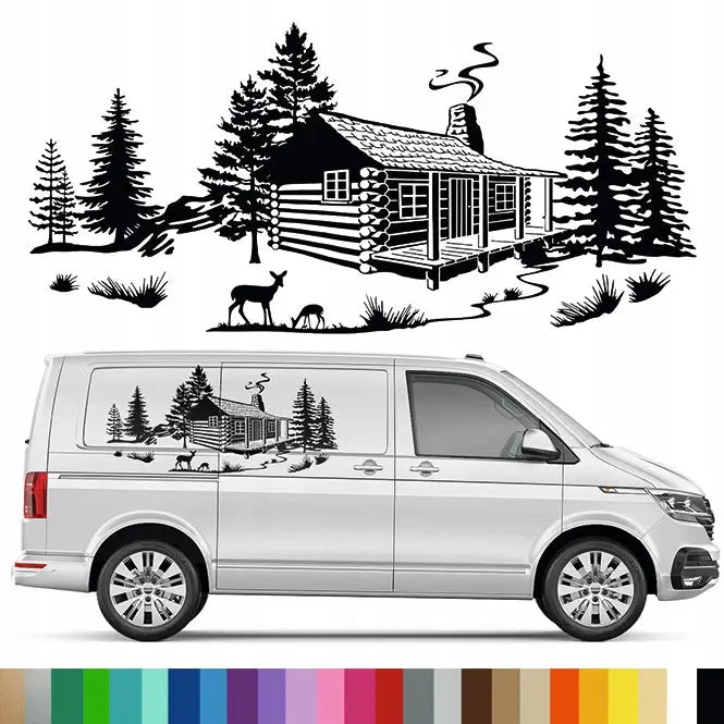 Dekalkunst til Bobil - Tema: Skog Natur Dyr 60x128 Cm