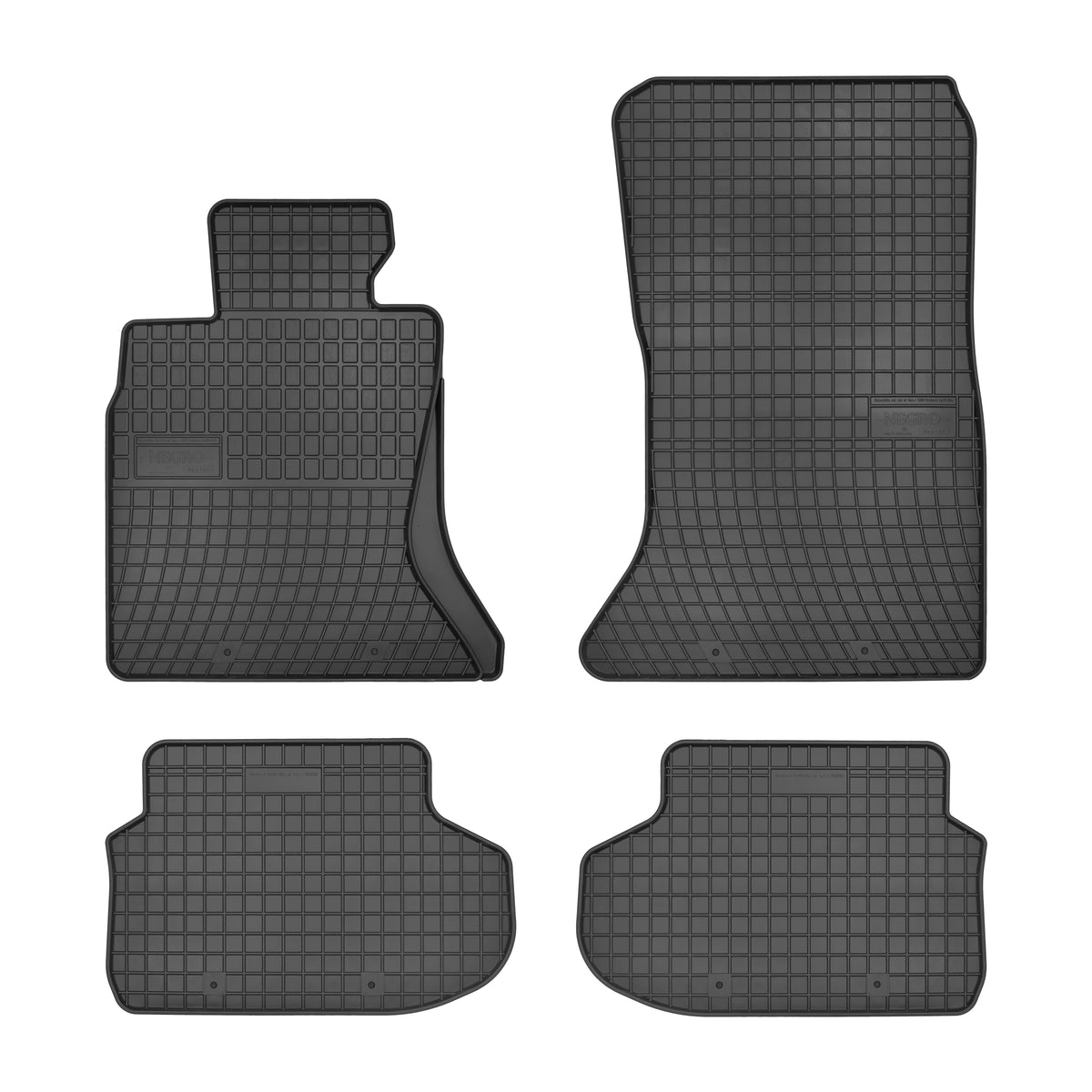 Frogum gummimatter til BMW 5 (F10/F11) Facelift 2013–2017 – svart, vanntett, 4 stk sett med 1 cm sidekant