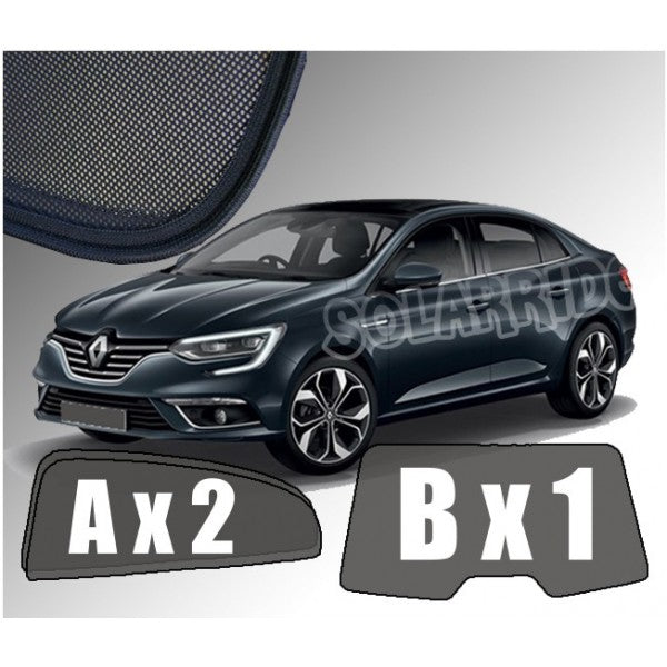 Sr solskjerm i akryl til Renault Megane Sedan / GrandCoupe IV, vindavviser mot regn og sol