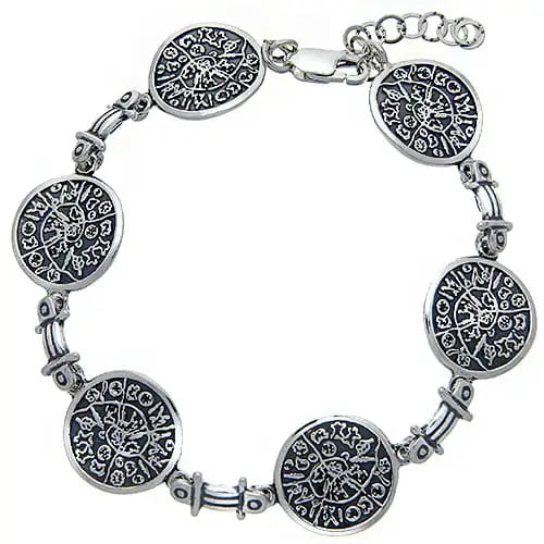 Armbånd Dame 925 med Fajstos Disker - Oksydert 18cm