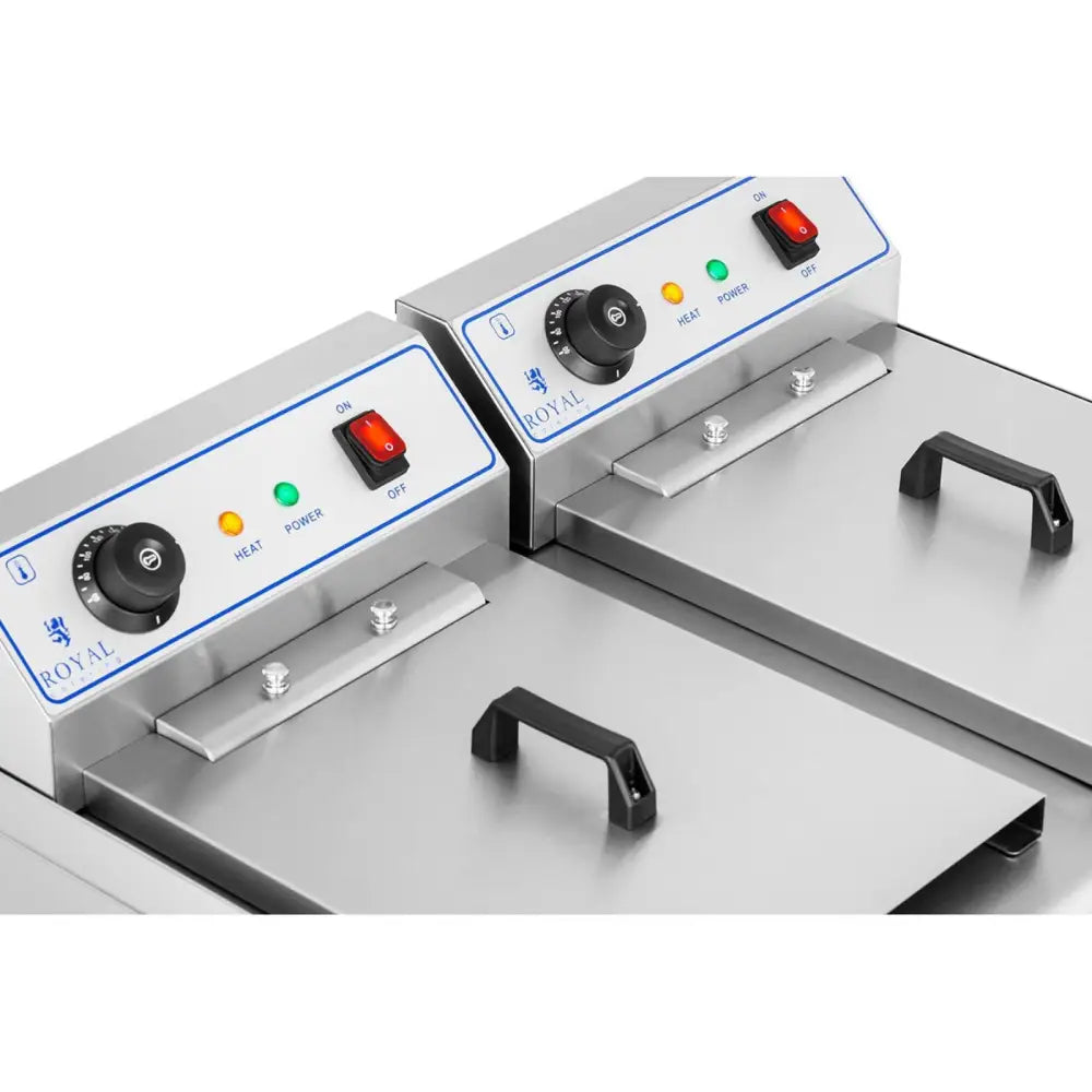 Dobbel Dobbelkområdet Friteuse med Tappekraner 400v - 2x10l