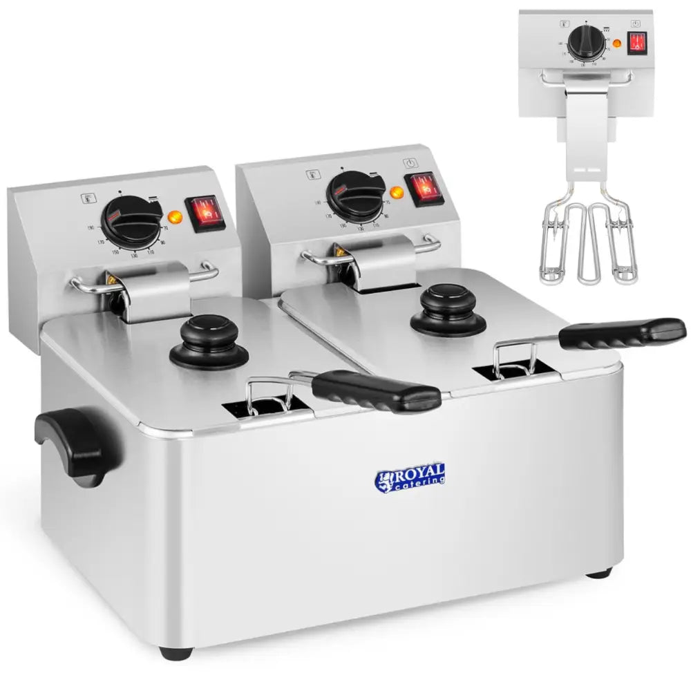Dobbel Elektrisk Friterte med Termostat fra Ego 2x4l