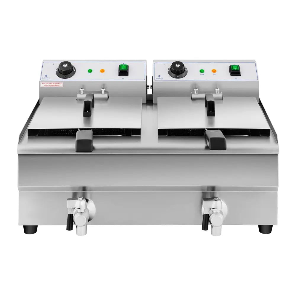Dobbel Elektrisk Gastronomisk Fritøse med Kran