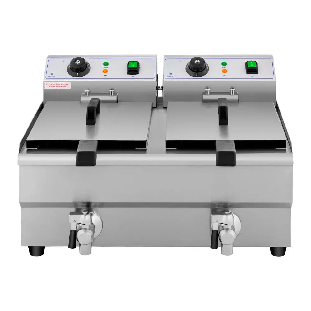 Dobbel Elektrisk Gastronomisk Fritteuse med Kran