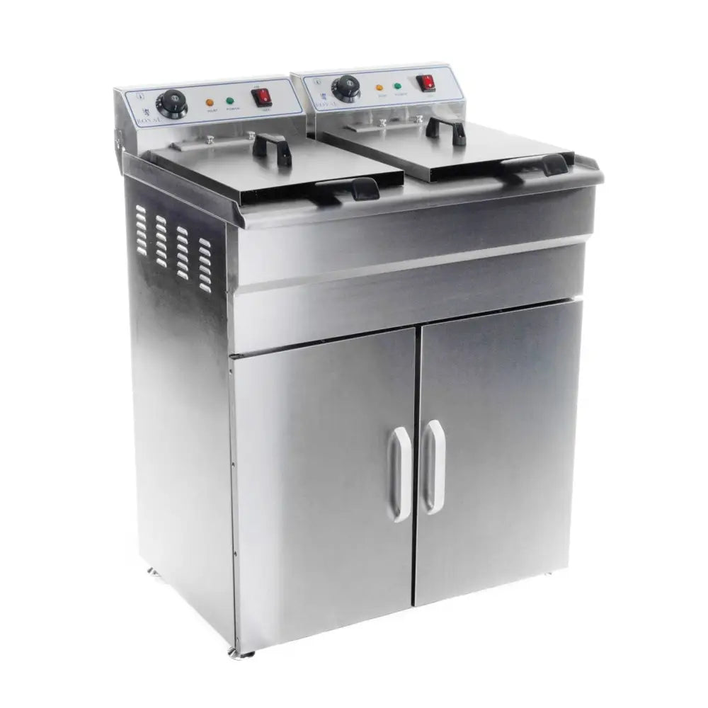 Dobbel Dobbel Fryer med Skap 400v - 2x10l