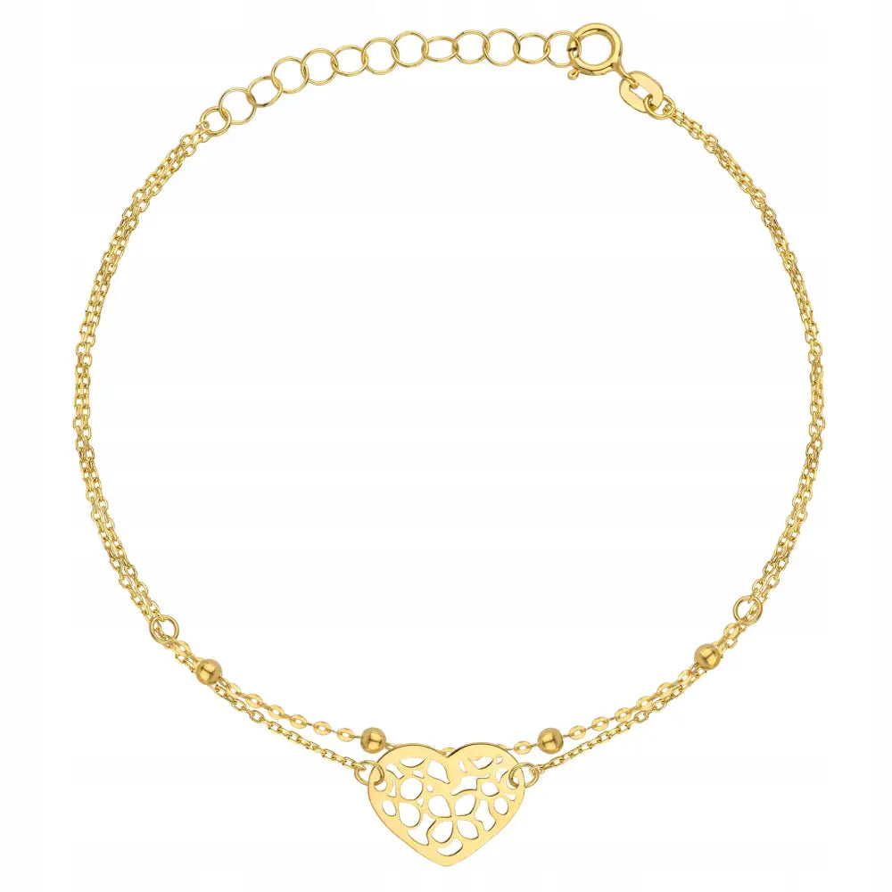 Armbånd Dame Gull med Charms Justerbart 16-19 Cm