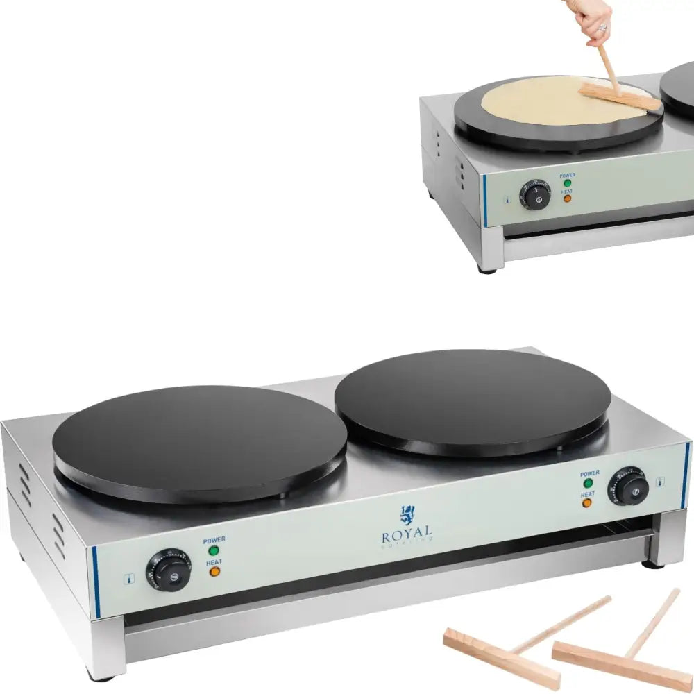 Dobbel Pannekakerøre med 2 Runde Plater ø40cm