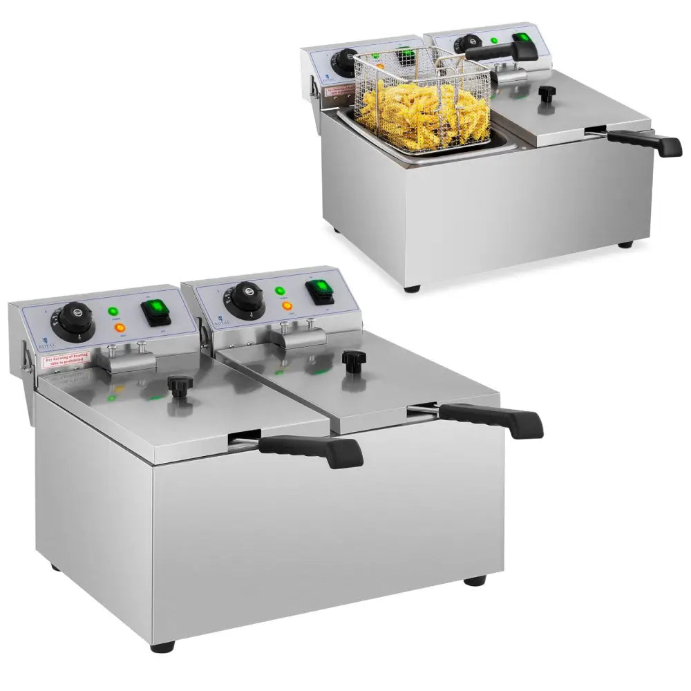 Dobbelt Elektrisk Gastronomisk Friter Koker 230v