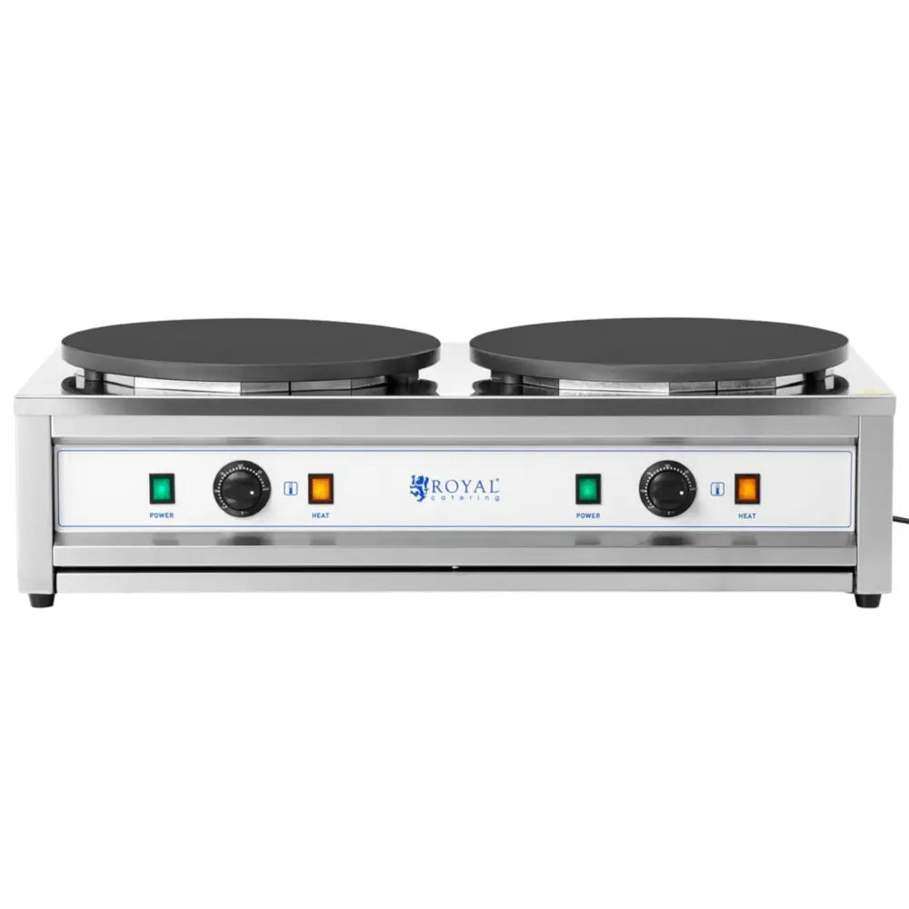 Dobbelt Elektrisk Pannekakestekeapparat med Jernplater 2 x 40cm 2 x 3000 w