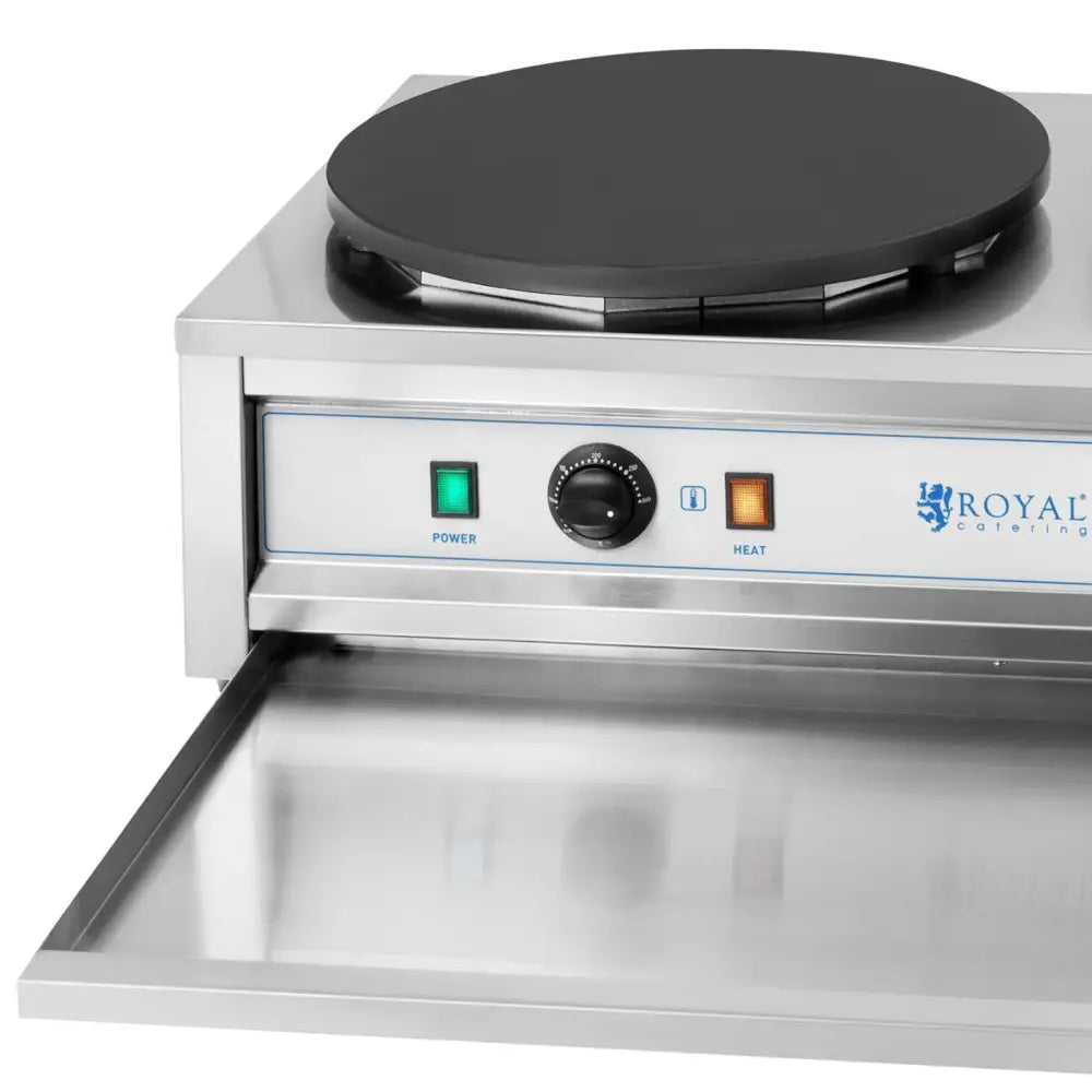 Dobbelt Elektrisk Pannekakestekeapparat med Jernplater 2 x 40cm 2 x 3000 w