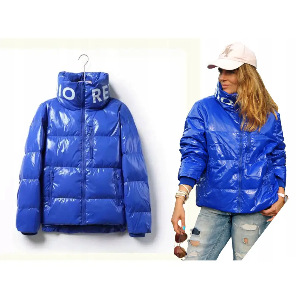 Dunjakke Revanstudio Glanset Blå Dun