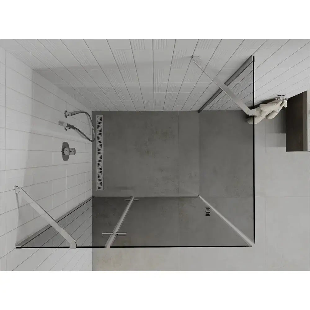 Dusjhjørne 120x80 Cm Grafitt Krom