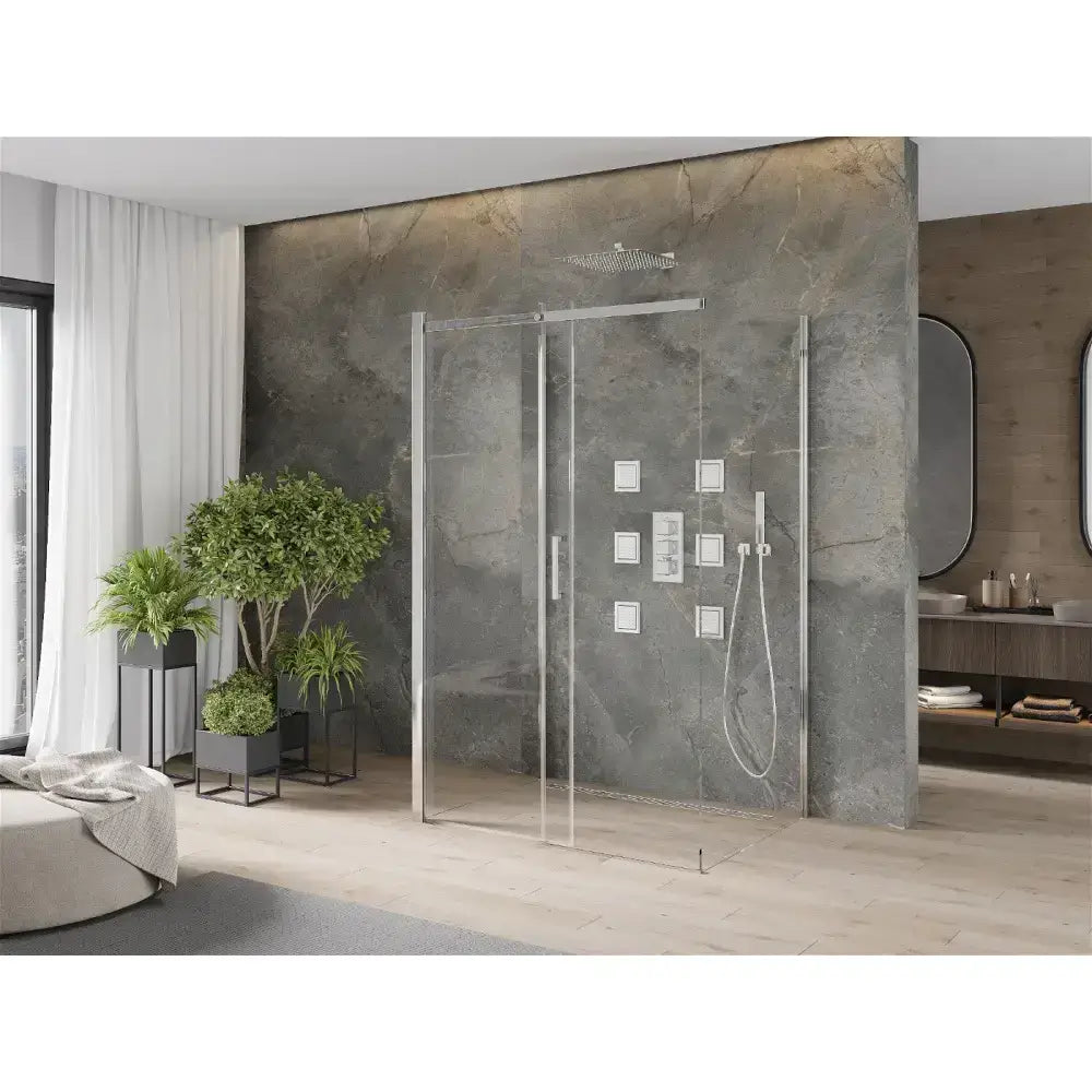 Dusjhjørne 3-vegg med Skyvedør 120x100 Cm Krom