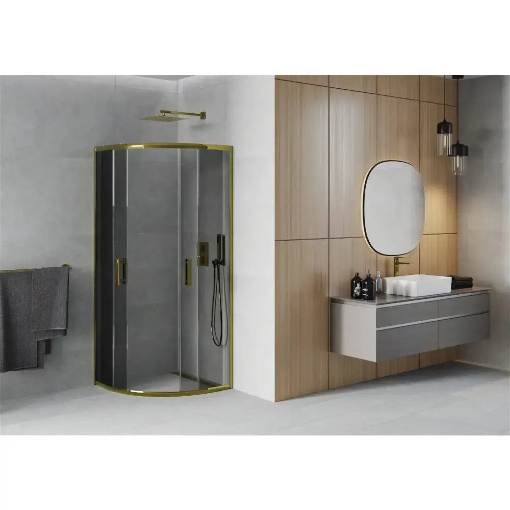 Dusjhjørne 70x70 Cm Grafitt Gull