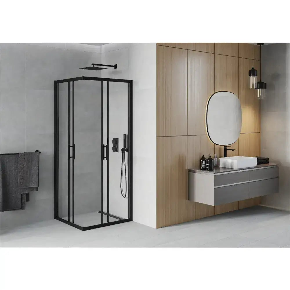 Dusjhjørne 70x70 Cm Svart Inngangsbredde (mm): 380