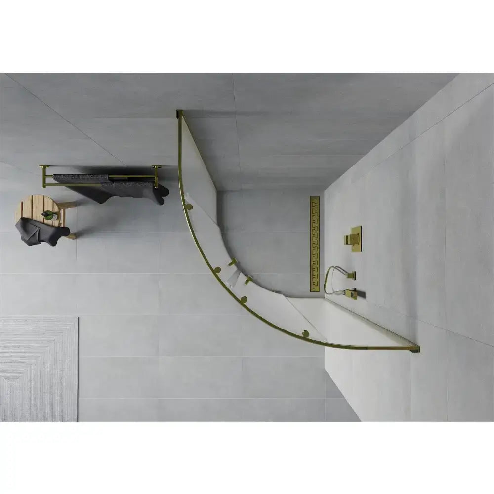 Dusjhjørne 80x80 Cm Frostet Gull Inngangsbredde (mm): 485