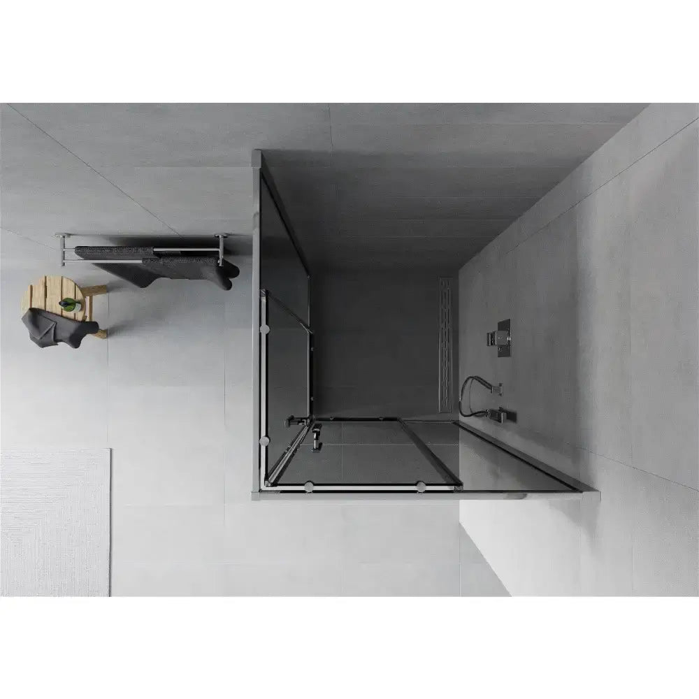 Dusjhjørne 80x80 Cm Grafitt Krom Inngangsbredde (mm): 455