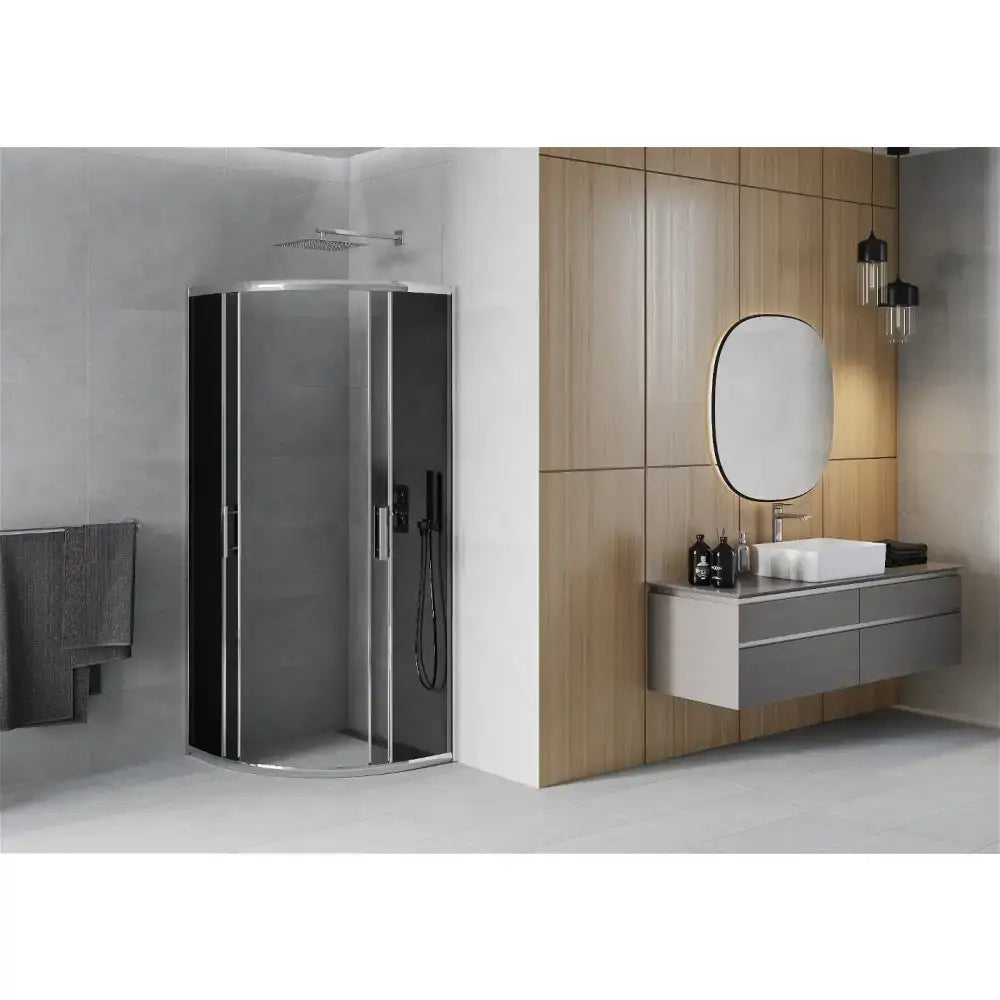 Dusjhjørne 80x80 Cm Grafitt Krom Inngangsbredde (mm): 485