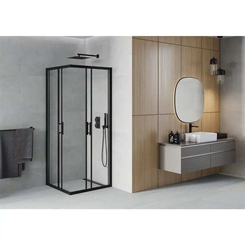 Dusjhjørne 90x90 Cm Svart Inngangsbredde (mm): 530