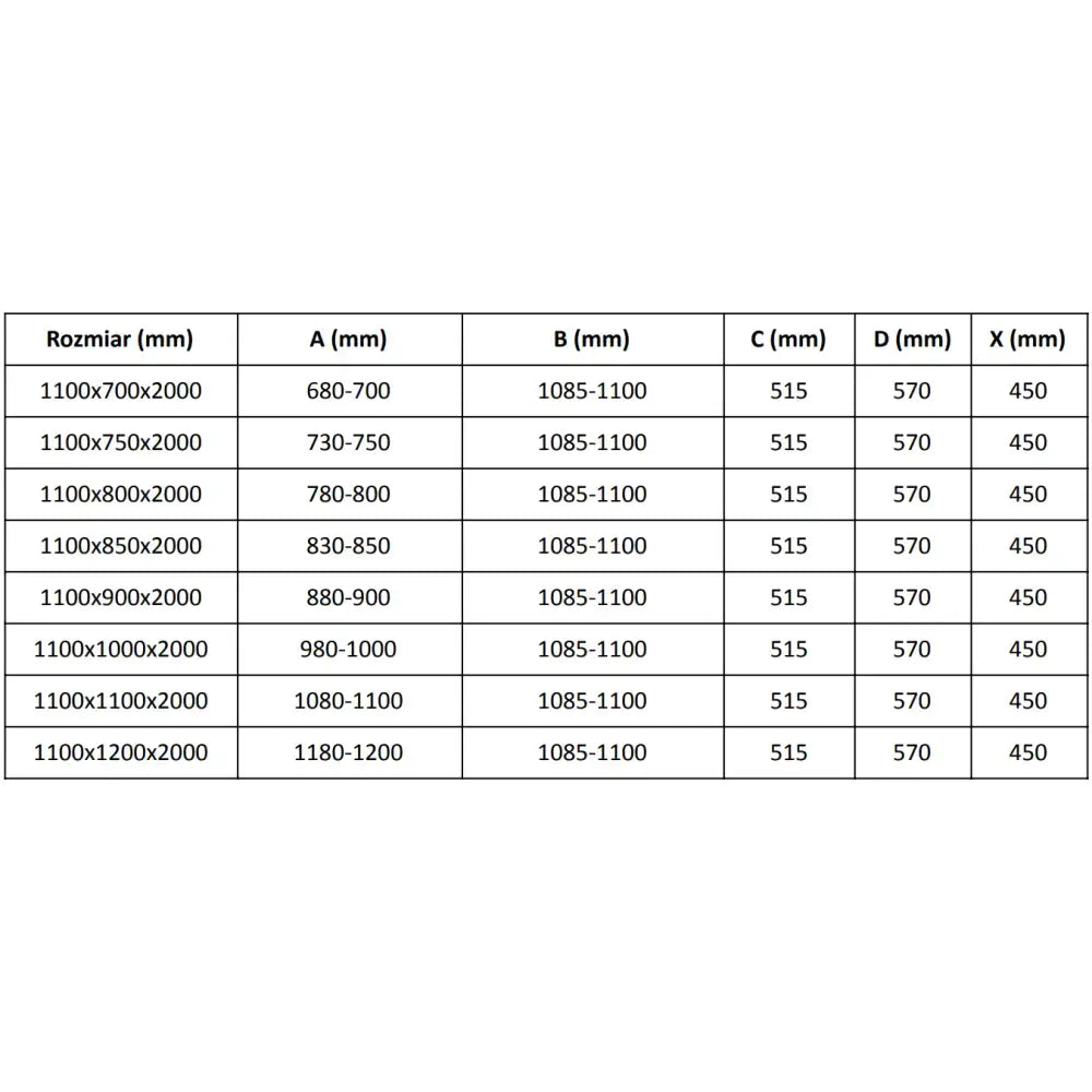 Dusjhjørne med Skyvedør 110x70 Cm Gull Inngangsbredde (mm): 450