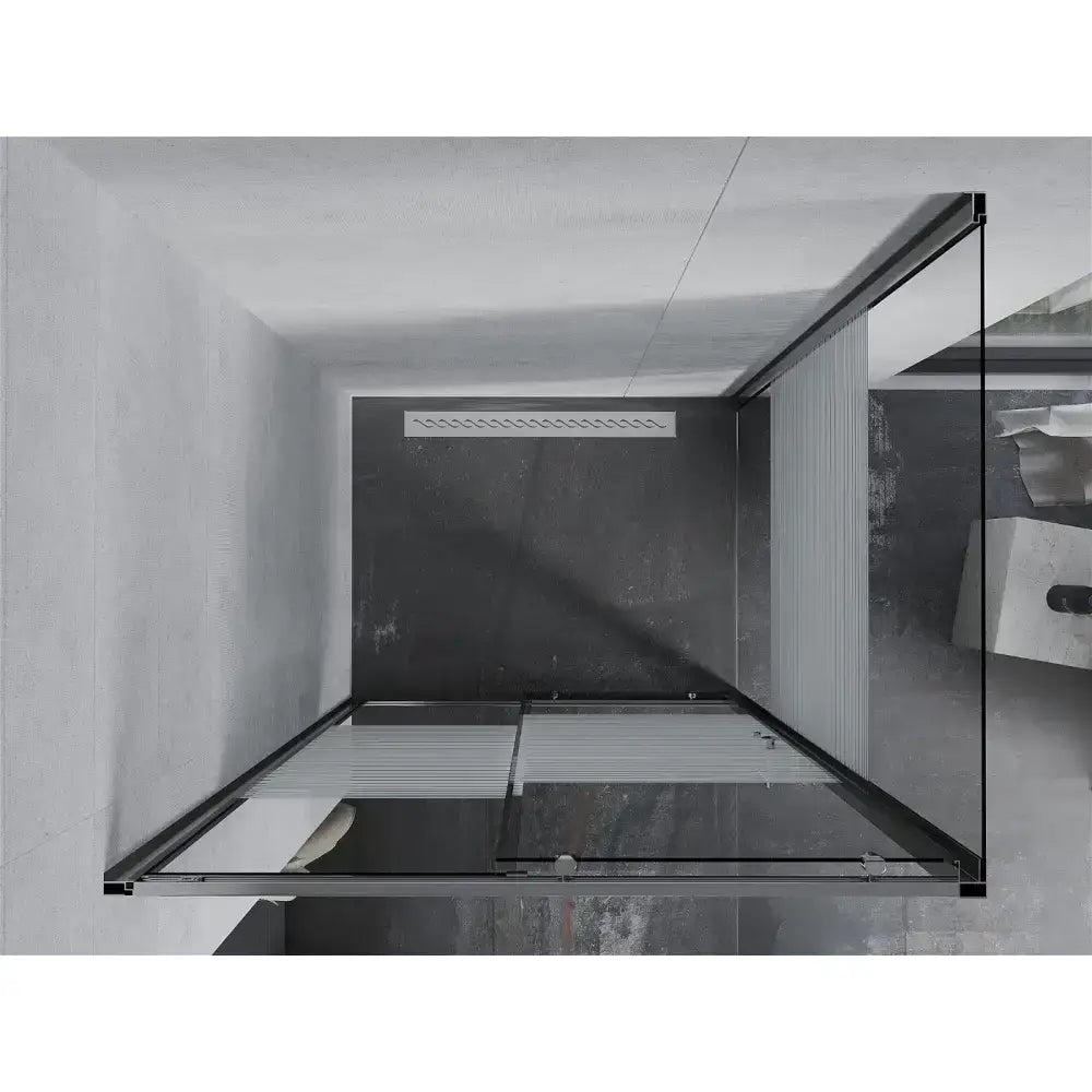 Dusjhjørne med Skyvedør 135x100 Cm Striper Krom