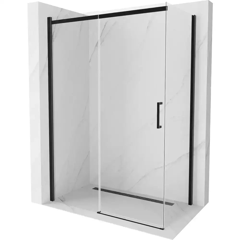 Dusjhjørne med Skyvedør 160x80 Cm Svart