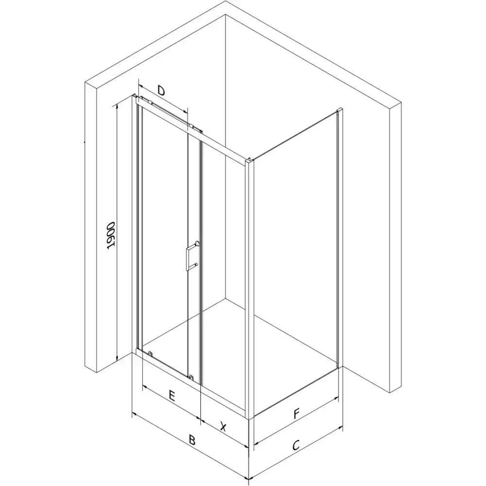 Dusjhjørne med Skyvedør 95x80 Cm Striper Krom