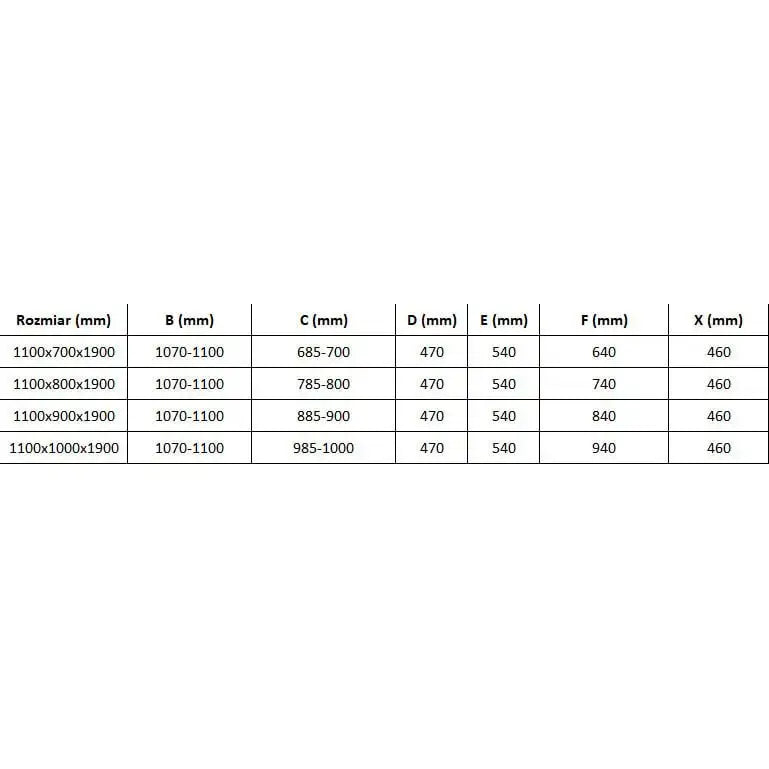 Dusjhjørne Skyvedør 110x70 Cm Svart