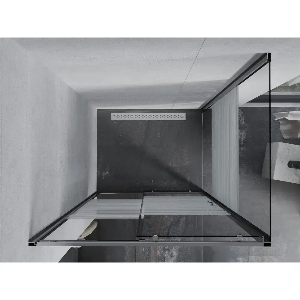 Dusjhjørne Skyvedør 115x80 Cm Striper Krom