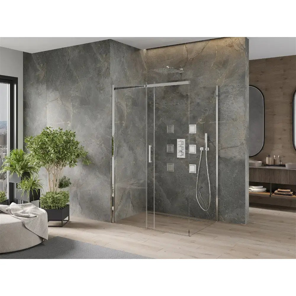 Dusjhjørne Skyvedør 120x100 Cm Krom
