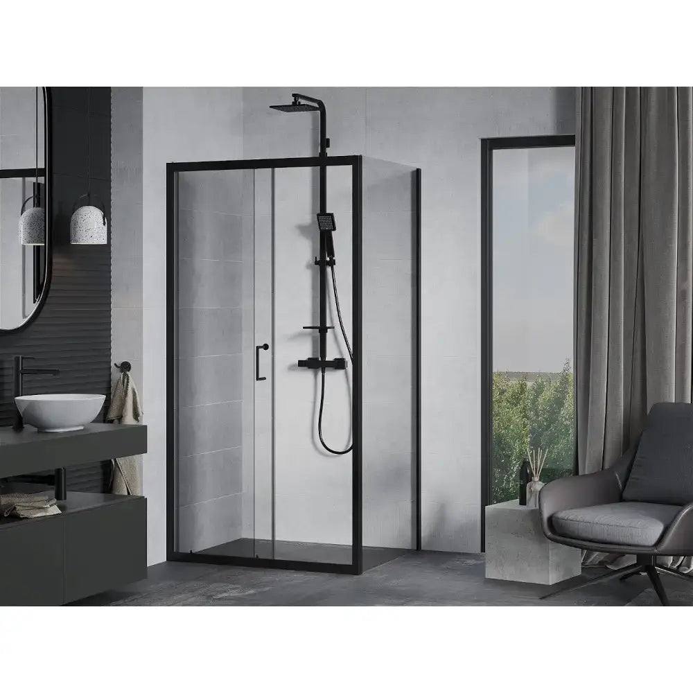 Dusjhjørne Skyvedør 130x80 Cm Svart