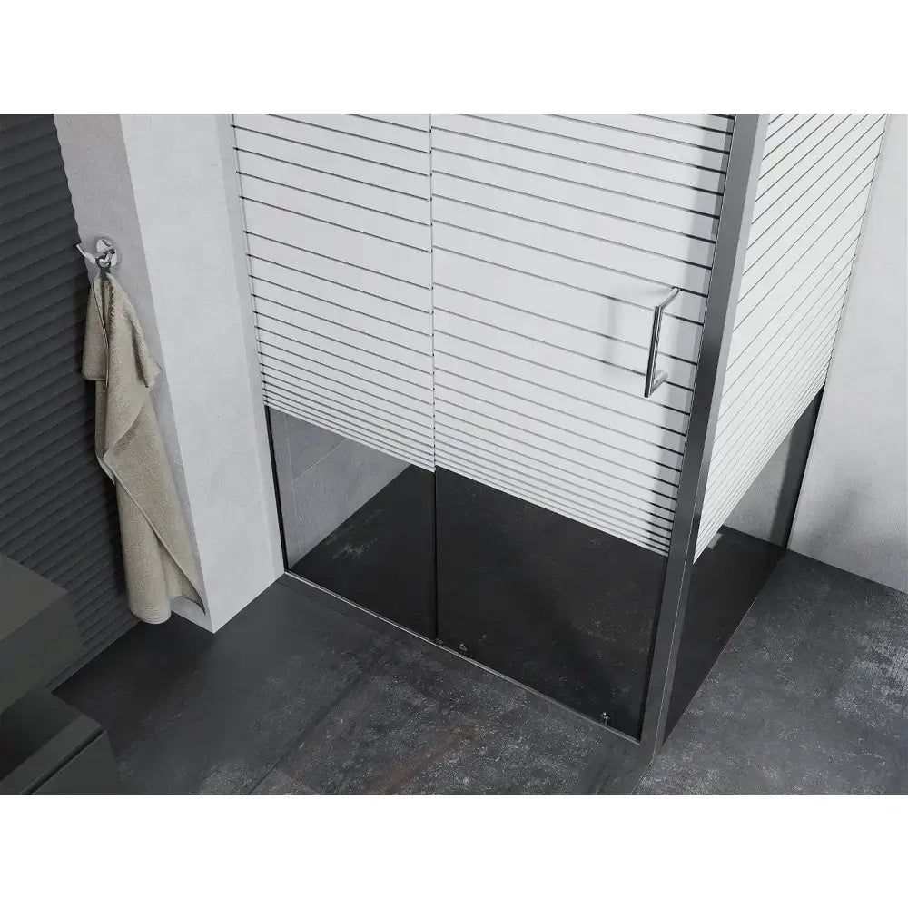 Dusjhjørne Skyvedør 135x90 Cm Striper Krom