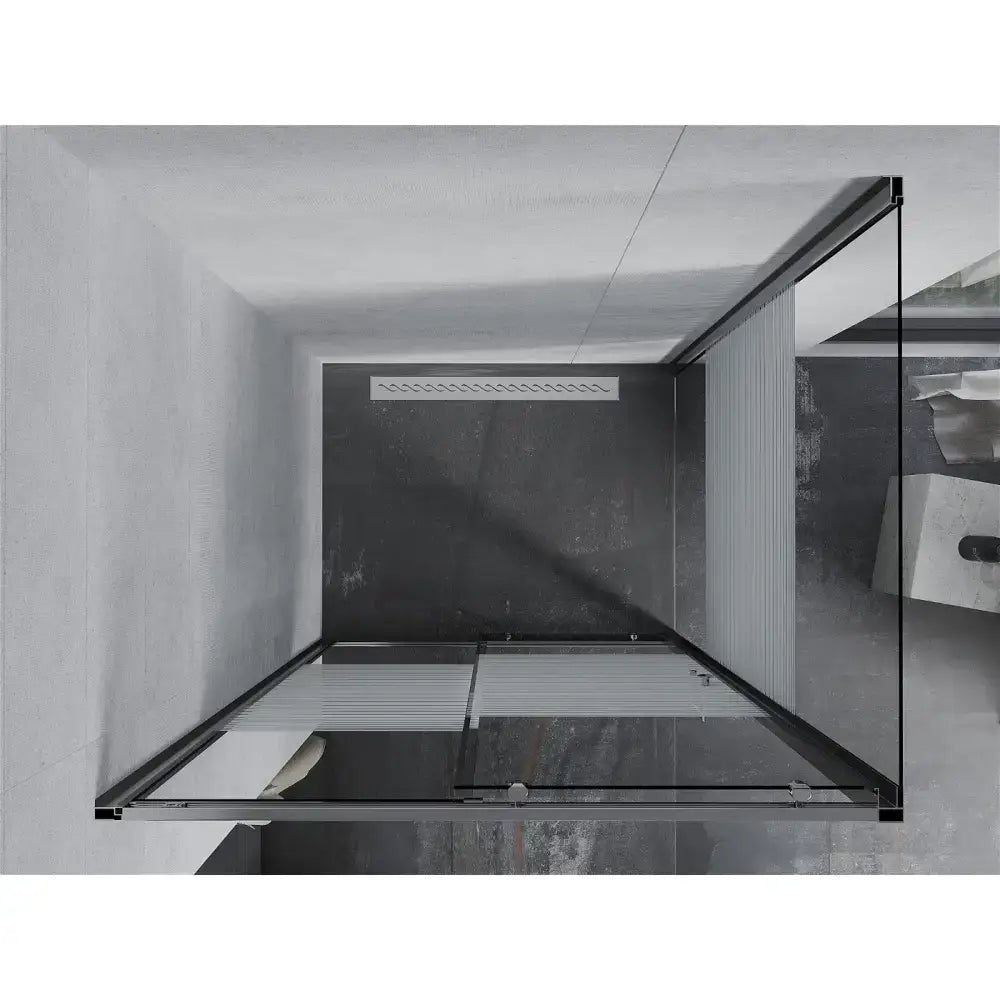 Dusjhjørne Skyvedør 135x90 Cm Striper Krom
