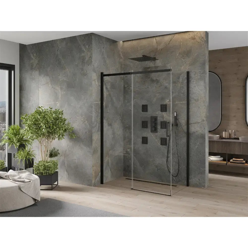 Dusjhjørne Skyvedør 150x80 Cm Svart
