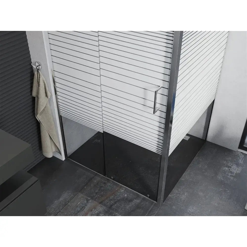 Dusjhjørne Skyvedør 90x90 Cm Striper Krom