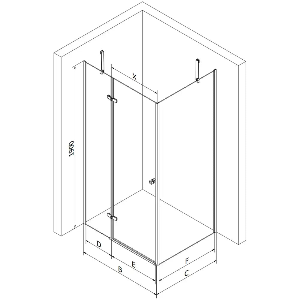 Dusjhjørne Svingbar 100x70 Cm Svart Inngangsbredde (mm): 602