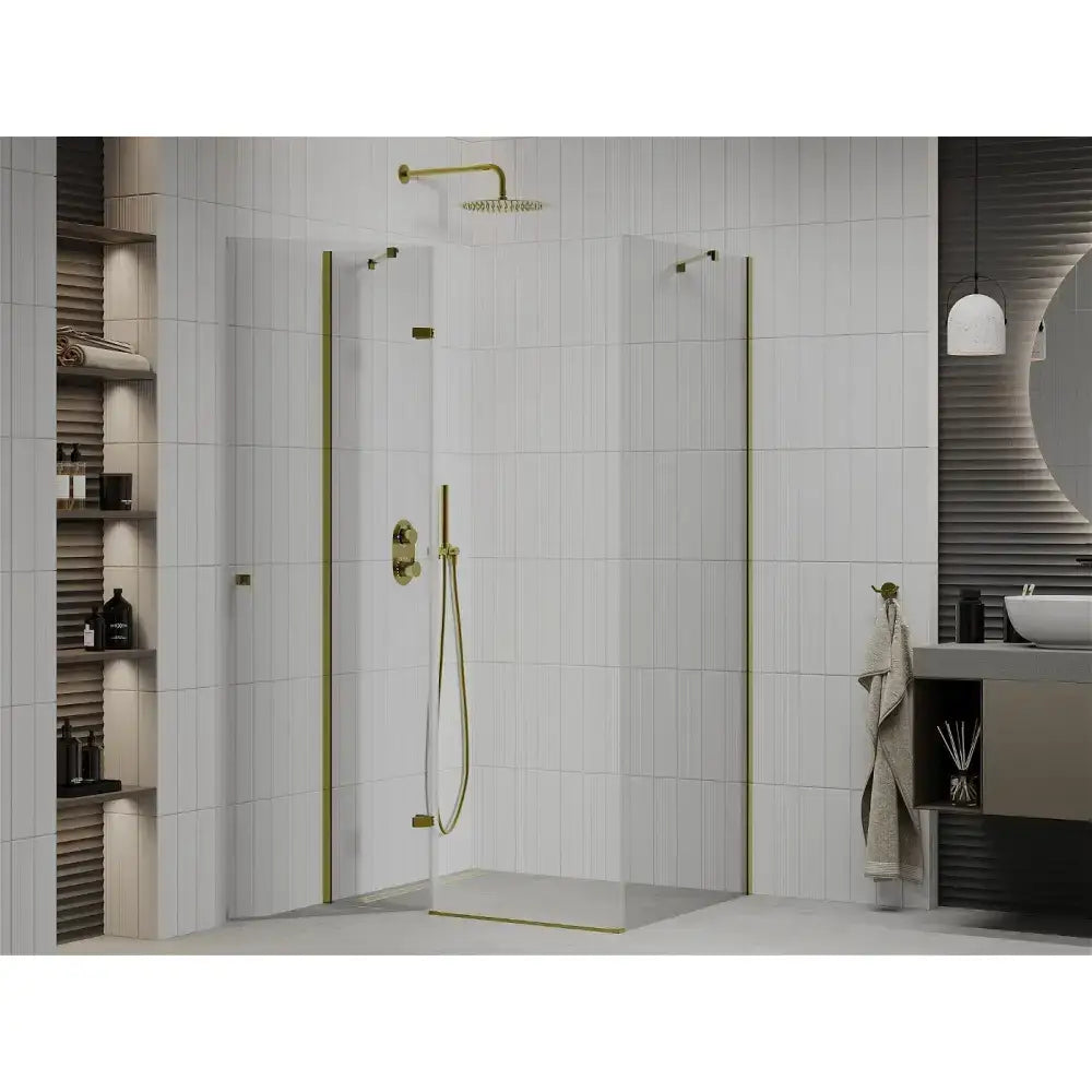 Dusjhjørne Svingbar 120x100 Cm Gull