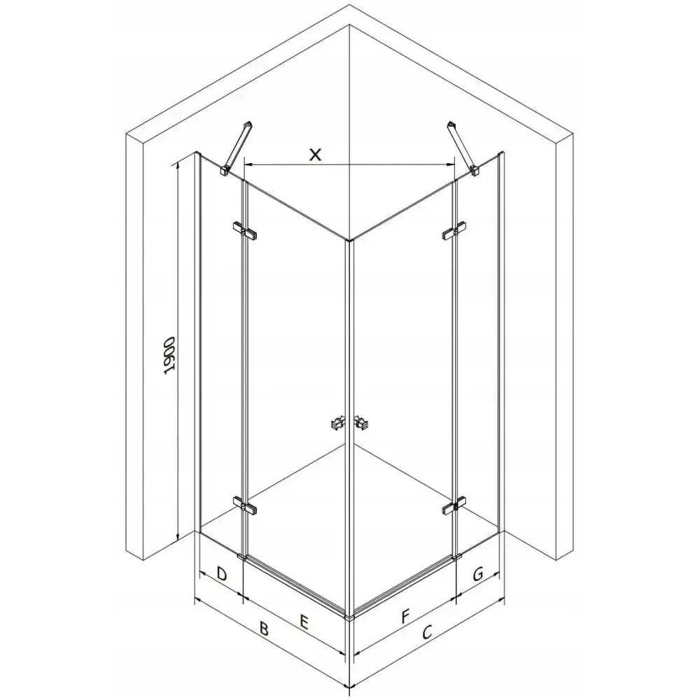 Dusjhjørne Svingbar 80x80 Cm Krom