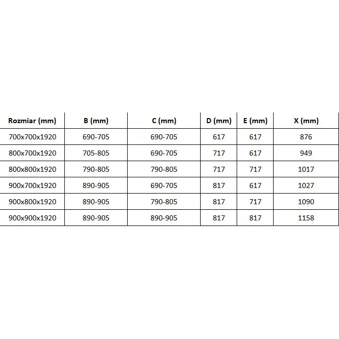 Dusjhjørne Svingbar 90x70 Cm Krom Inngangsbredde (mm): 1027