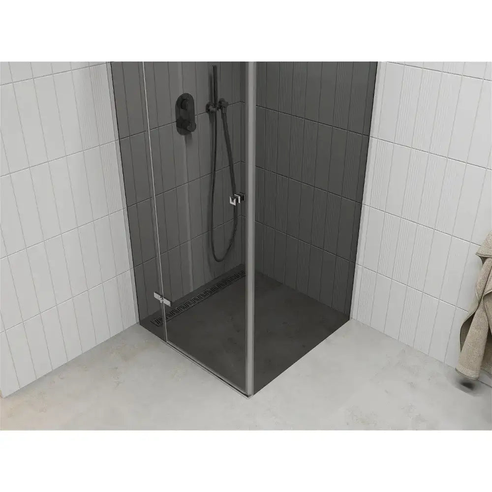 Dusjhjørne Svingbart 90x90 Cm Grafitt Krom